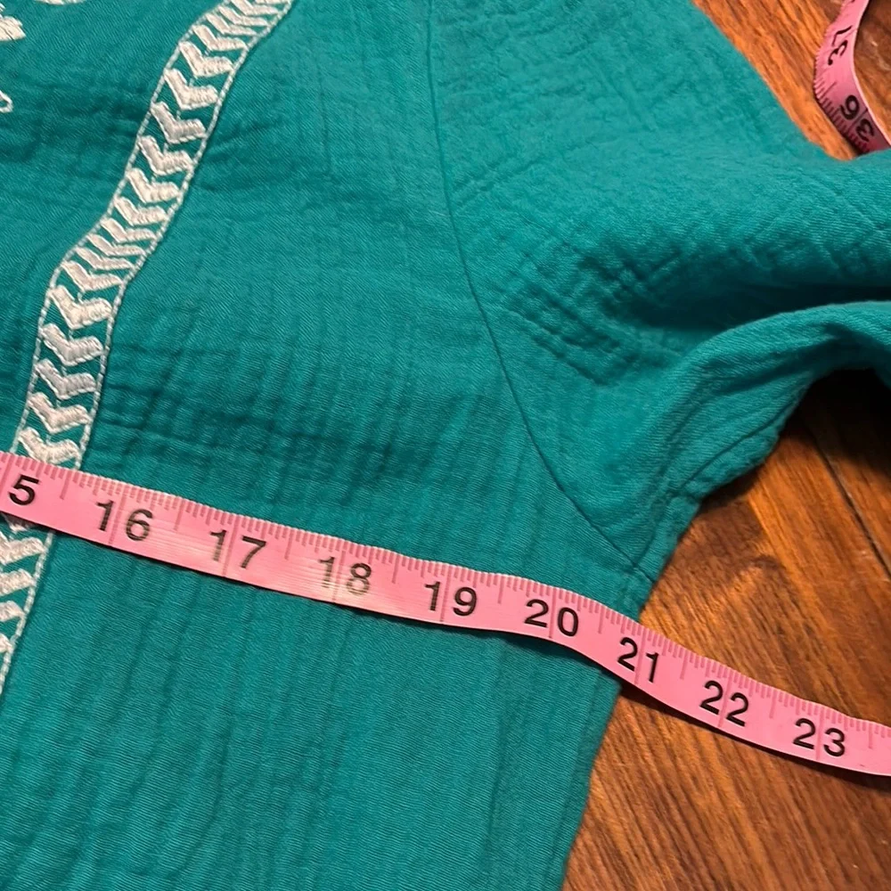 Soft Surroundings Teal and White Midi Dress - Picture 9 of 13